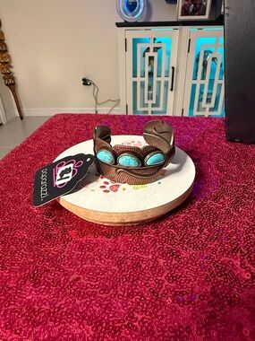 paparazzi Copper Cuff Bracelet with Turquoise Stones